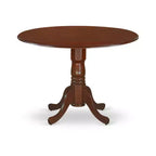 Juego de comedor redondo de caoba con alas abatibles, 5 piezas, para 4 personas