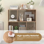 Estantería abierta de 4 cubos de estilo moderno de mediados de siglo en negro/natural/blanco, individual
