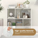 Estantería abierta de 4 cubos de estilo moderno de mediados de siglo en negro/natural/blanco, individual