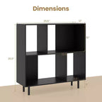 Estantería abierta de 4 cubos de estilo moderno de mediados de siglo en negro/natural/blanco, individual