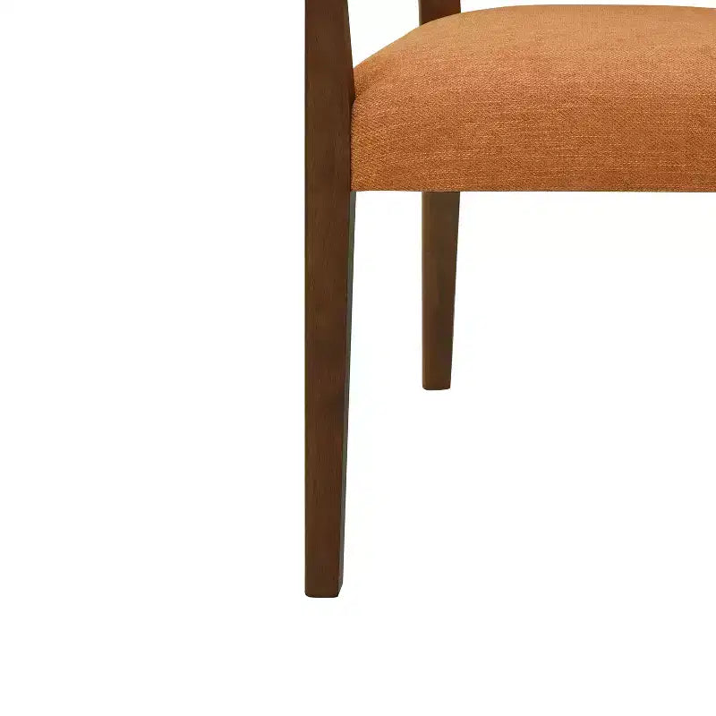 Sillas de Comedor Tapizadas con Brazos en Beige/Marrón Oscuro y Respaldo de Ratán, Juego de 2