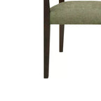 Sillas de Comedor Tapizadas con Brazos en Beige/Marrón Oscuro y Respaldo de Ratán, Juego de 2