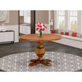 HomeStock Round Kitchen Dining Table Pedestal Table Antique Walnut Finish