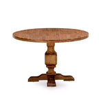 Mesa de comedor redonda, marrón, base de pedestal, para 2 personas