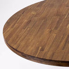Mesa de comedor redonda, marrón, base de pedestal, para 2 personas