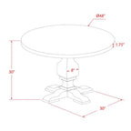 Mesa de comedor redonda, marrón, base de pedestal, para 2 personas