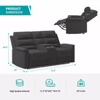 Sofá reclinable de tela tecnológica beige/gris, 2 asientos, respaldo y reposapiés ajustables