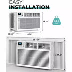 Climatiseur de fenêtre 8 000 BTU avec télécommande, unité de climatisation de fenêtre intelligente avec déshumidificateur, ventilateur, économie d'énergie, pour la maison/le salon