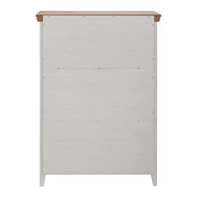 Cómoda de 5 cajones moderna beige, individual