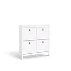 Zapatero Blanco de 4 Cajones, Estilo Moderno-Tradicional, Capacidad para 16 Pares