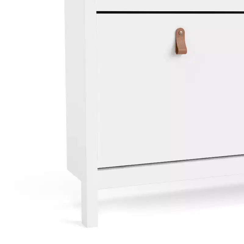 Zapatero Blanco de 4 Cajones, Estilo Moderno-Tradicional, Capacidad para 16 Pares