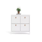 Zapatero Blanco de 4 Cajones, Estilo Moderno-Tradicional, Capacidad para 16 Pares