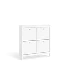 Zapatero Blanco de 4 Cajones, Estilo Moderno-Tradicional, Capacidad para 16 Pares