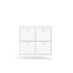 Zapatero Blanco de 4 Cajones, Estilo Moderno-Tradicional, Capacidad para 16 Pares
