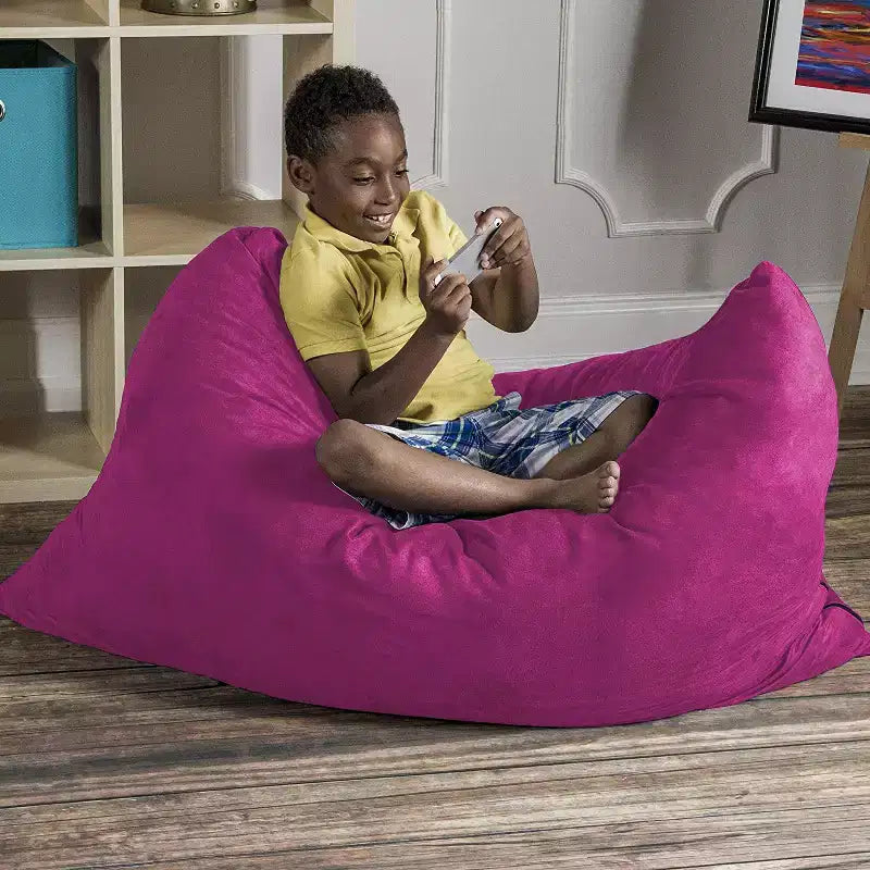 Puf/Pillow para Niños de 1.06 m – Microsuede, 1 Asiento (Arándano / Cereza / Fucsia / Uva / Lima / Calabaza)