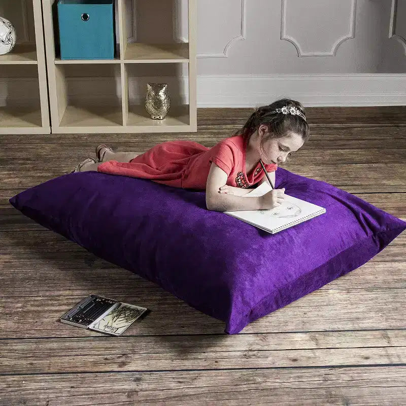 Puf/Pillow para Niños de 1.06 m – Microsuede, 1 Asiento (Arándano / Cereza / Fucsia / Uva / Lima / Calabaza)