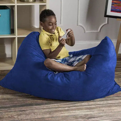 Puf/Pillow para Niños de 1.06 m – Microsuede, 1 Asiento (Arándano / Cereza / Fucsia / Uva / Lima / Calabaza)