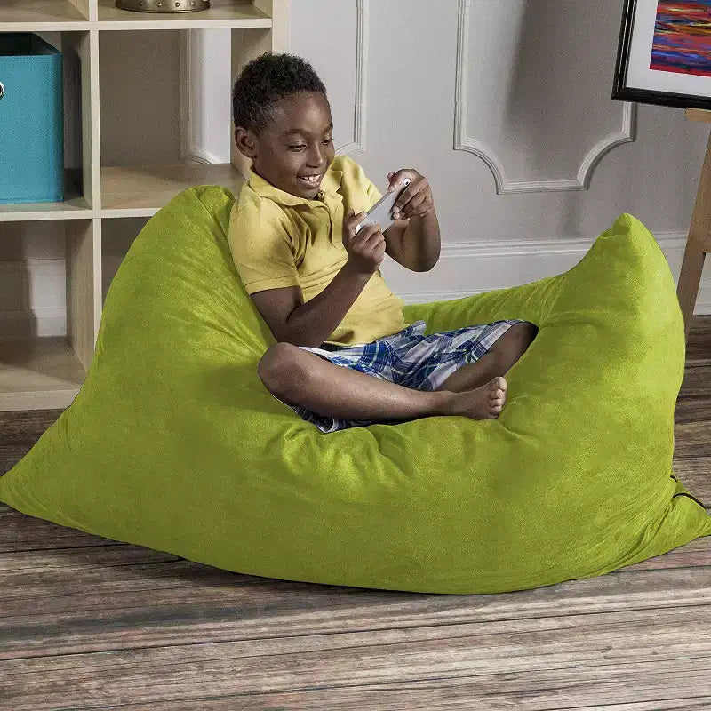Puf/Pillow para Niños de 1.06 m – Microsuede, 1 Asiento (Arándano / Cereza / Fucsia / Uva / Lima / Calabaza)