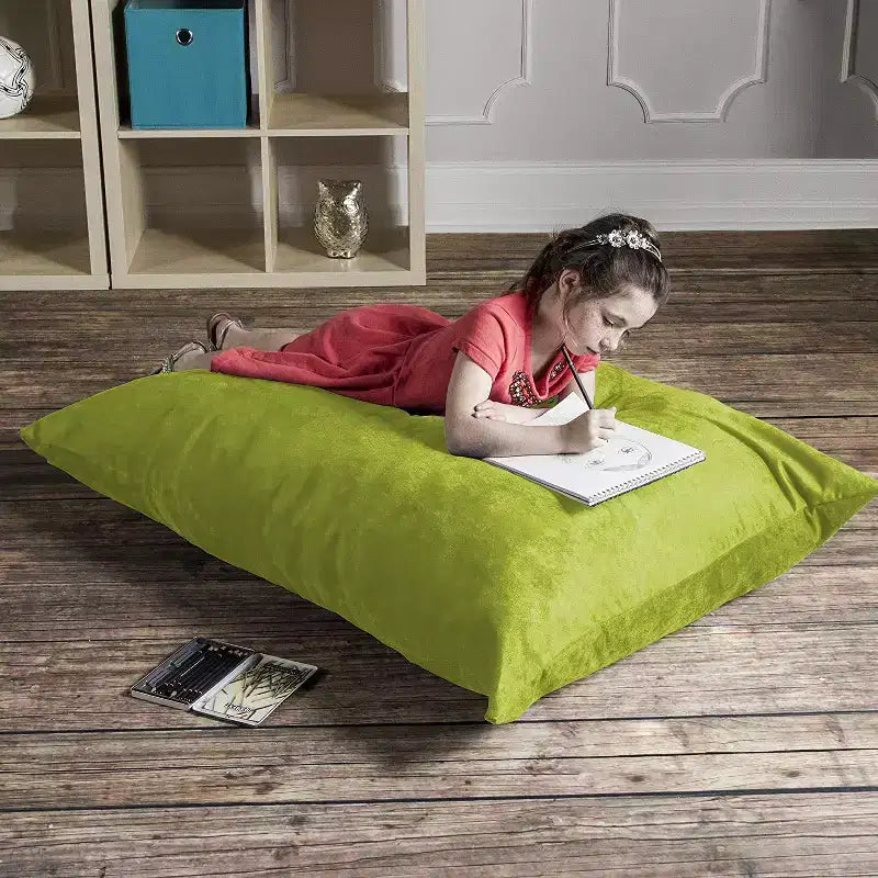 Puf/Pillow para Niños de 1.06 m – Microsuede, 1 Asiento (Arándano / Cereza / Fucsia / Uva / Lima / Calabaza)