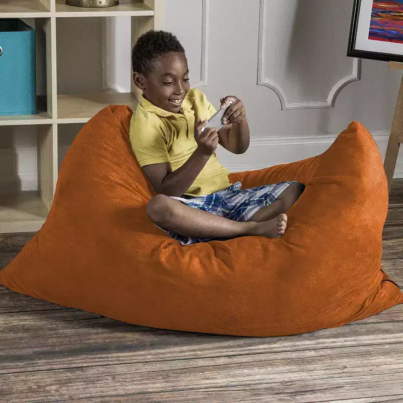 Puf/Pillow para Niños de 1.06 m – Microsuede, 1 Asiento (Arándano / Cereza / Fucsia / Uva / Lima / Calabaza)