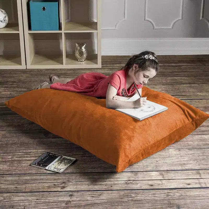 Puf/Pillow para Niños de 1.06 m – Microsuede, 1 Asiento (Arándano / Cereza / Fucsia / Uva / Lima / Calabaza)