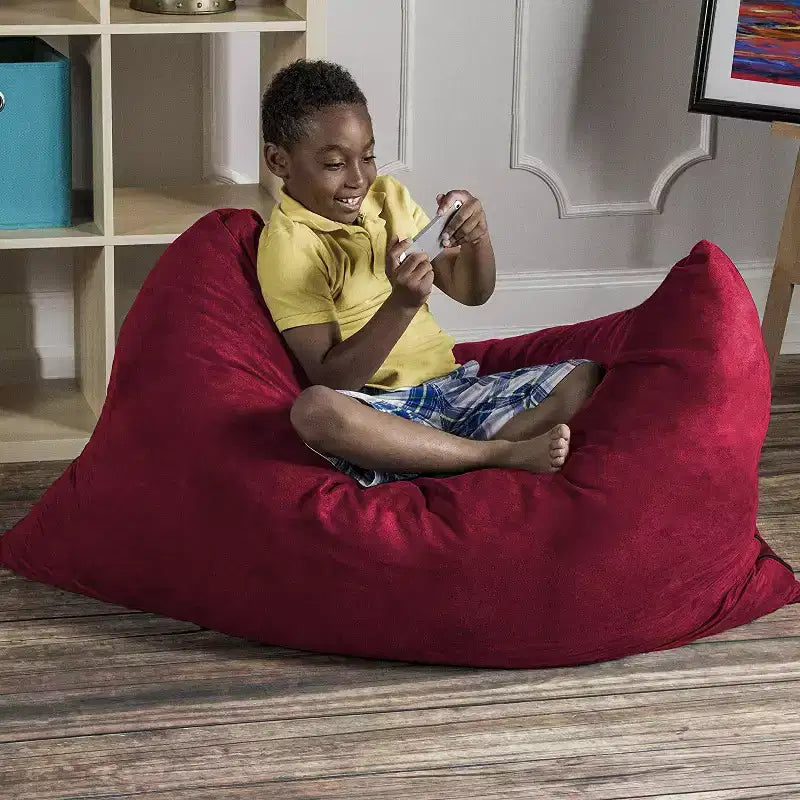 Puf/Pillow para Niños de 1.06 m – Microsuede, 1 Asiento (Arándano / Cereza / Fucsia / Uva / Lima / Calabaza)