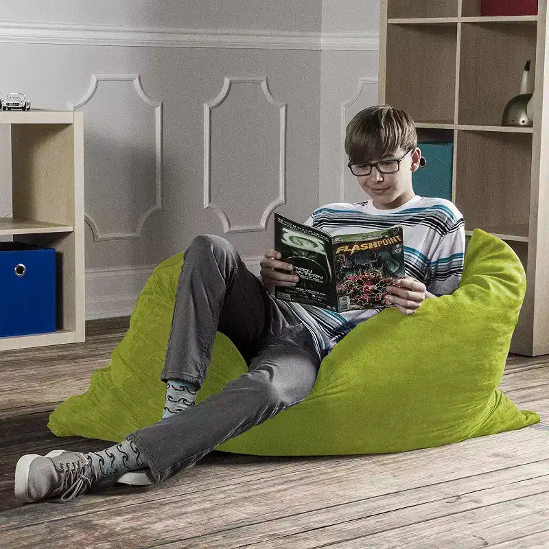 Puf/Pillow para Niños de 1.06 m – Microsuede, 1 Asiento (Arándano / Cereza / Fucsia / Uva / Lima / Calabaza)