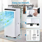Climatiseur Garvee 8000 BTU avec mode froid/déshumidificateur/ventilateur pour chambre, bureau, blanc