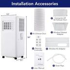 Climatiseur intelligent Garvee 10000 BTU avec télécommande, rafraîchit les pièces jusqu'à 42 m², Blanc