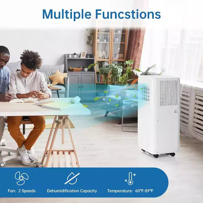 Climatiseur intelligent Garvee 10000 BTU avec télécommande, rafraîchit les pièces jusqu'à 42 m², Blanc