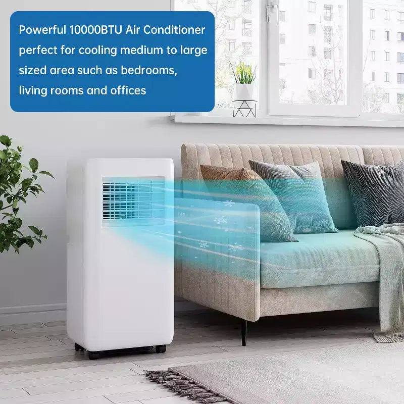 Climatiseur intelligent Garvee 10000 BTU avec télécommande, rafraîchit les pièces jusqu'à 42 m², Blanc