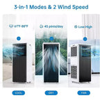Climatiseur portable Garvee 8000 BTU, unité de climatisation 3-en-1 avec télécommande et déshumidificateur, noir