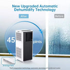 Climatiseur portable Garvee 8000 BTU, unité de climatisation 3-en-1 avec télécommande et déshumidificateur, noir