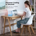 Ventilateur de refroidissement d'air portable HiCOZY avec brumisateur, mini climatiseur humidificateur pour bureau
