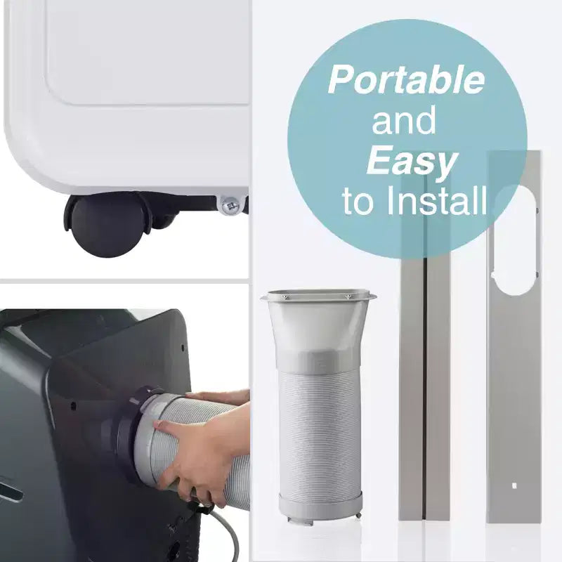 Climatiseur portable intelligent WiFi Ukoke USPC01W, 12 000 BTU, commande par application et télécommande, 4-en-1 froid/chaud/déshumidificateur/ventilateur, pour pièces jusqu'à 37 m², blanc