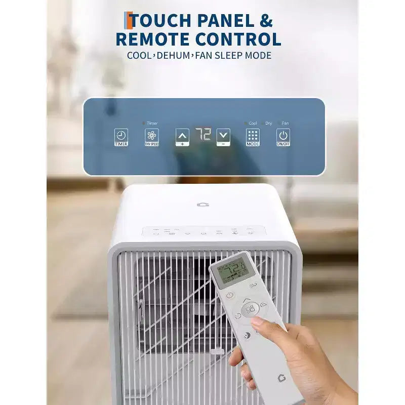 Climatiseur portable Garvee 8000 BTU avec télécommande, unité de climatisation 3-en-1 silencieuse mode veille ventilateur de refroidissement économe en énergie kit de fenêtre