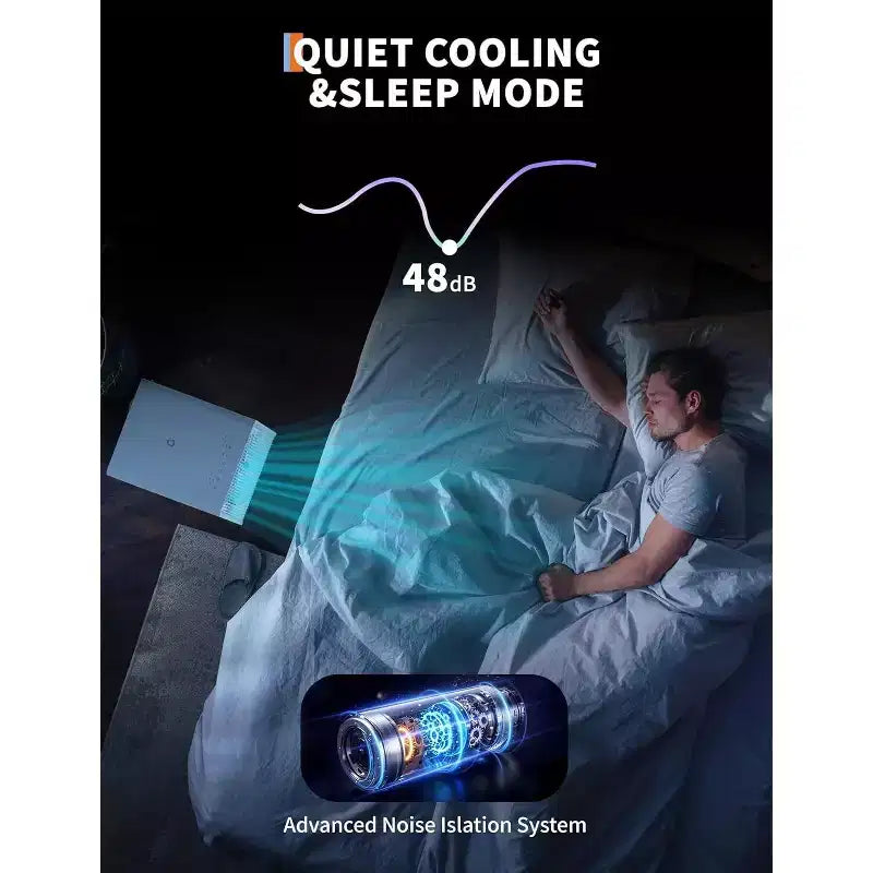 Climatiseur portable Garvee 8000 BTU avec télécommande, unité de climatisation 3-en-1 silencieuse mode veille ventilateur de refroidissement économe en énergie kit de fenêtre