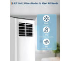 Climatiseur portable Garvee 8000 BTU 3-en-1 : ventilateur, déshumidificateur, télécommande, mode veille, kit fenêtre pour pièces jusqu'à 32,5 m²