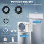Climatiseur et Chauffage Mini Split Costway 12000 BTU avec Kit d'Installation Pompe à Chaleur 1 Tonne