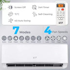 Climatiseur et Chauffage Mini Split Costway 12000 BTU avec Kit d'Installation Pompe à Chaleur 1 Tonne