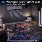 Climatiseur et Chauffage Mini Split Costway 12000 BTU avec Kit d'Installation Pompe à Chaleur 1 Tonne