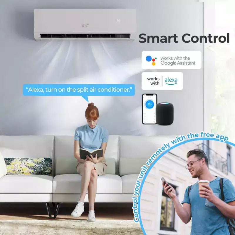 Climatiseur et Chauffage Mini Split 18000 BTU Costway 25 SEER2 Unité de climatisation 208-230V