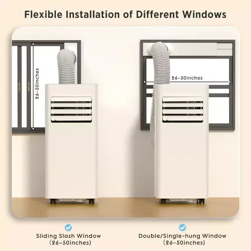 Climatiseur portable ZAFRO 10 000 BTU, refroidit jusqu'à 42 m², 4 modes, télécommande/affichage LED, blanc