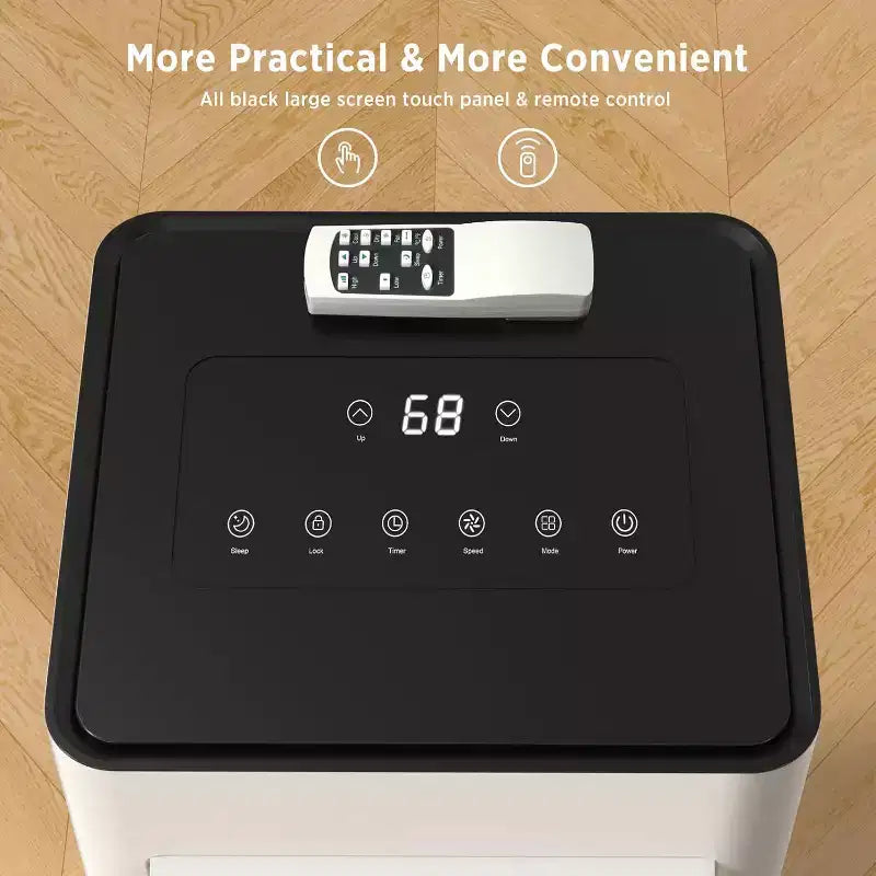 Climatiseur portable ZAFRO 10 000 BTU, refroidit jusqu'à 42 m², 4 modes, télécommande/affichage LED, blanc