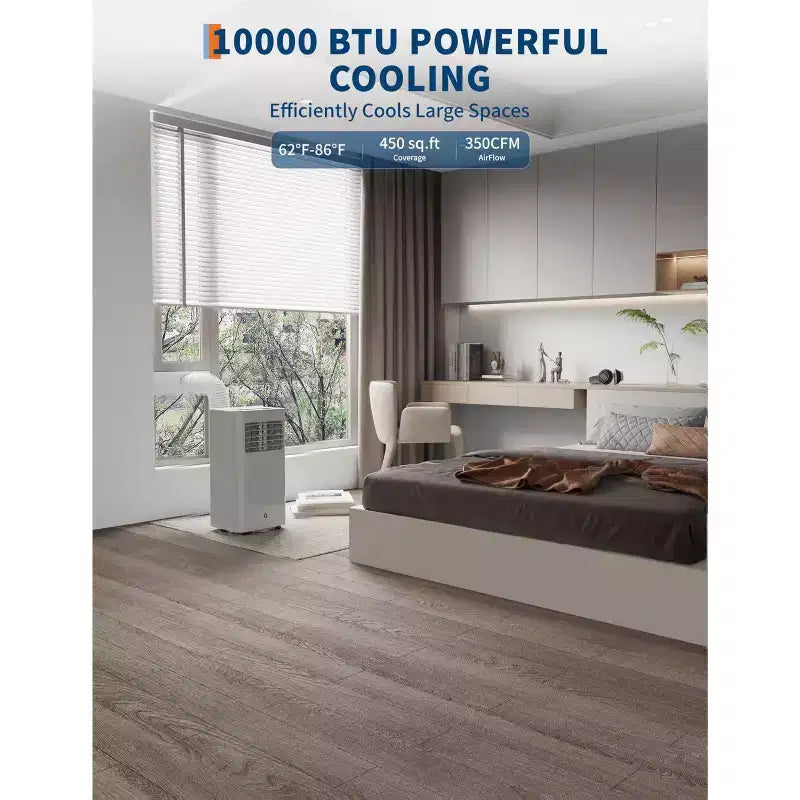 Climatiseur portable 8 000 BTU, jusqu'à 32,5 m², petit climatiseur 3-en-1 avec fonctions froid/ventilateur/déshumidificateur