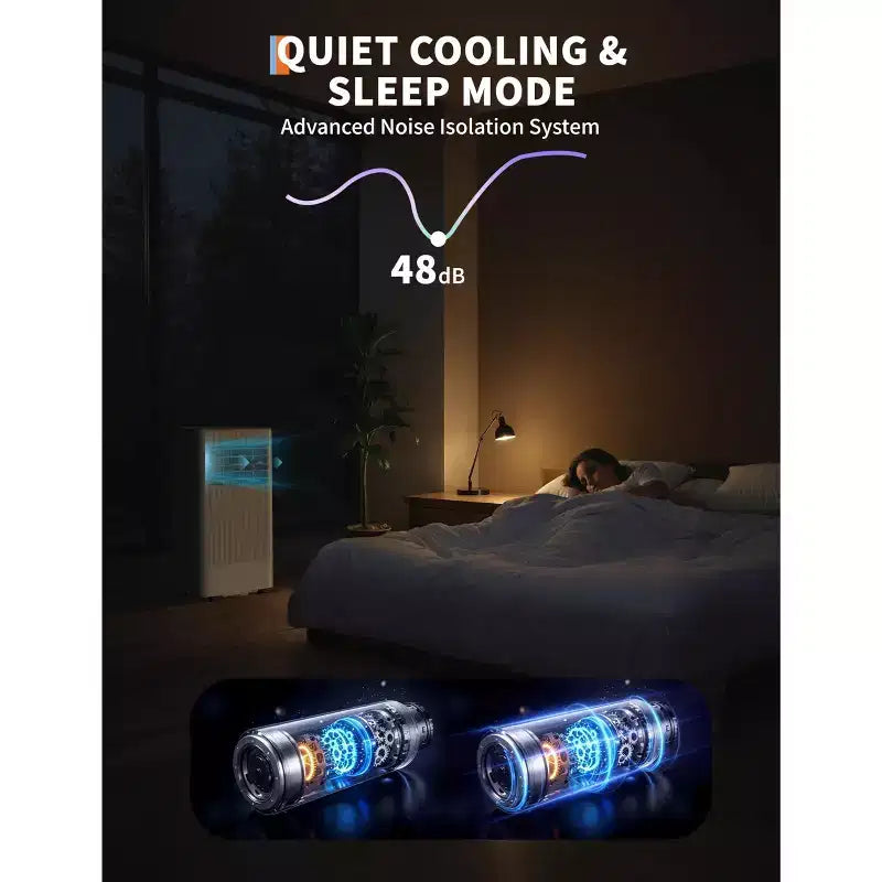 Climatiseur portable 8 000 BTU, jusqu'à 32,5 m², petit climatiseur 3-en-1 avec fonctions froid/ventilateur/déshumidificateur