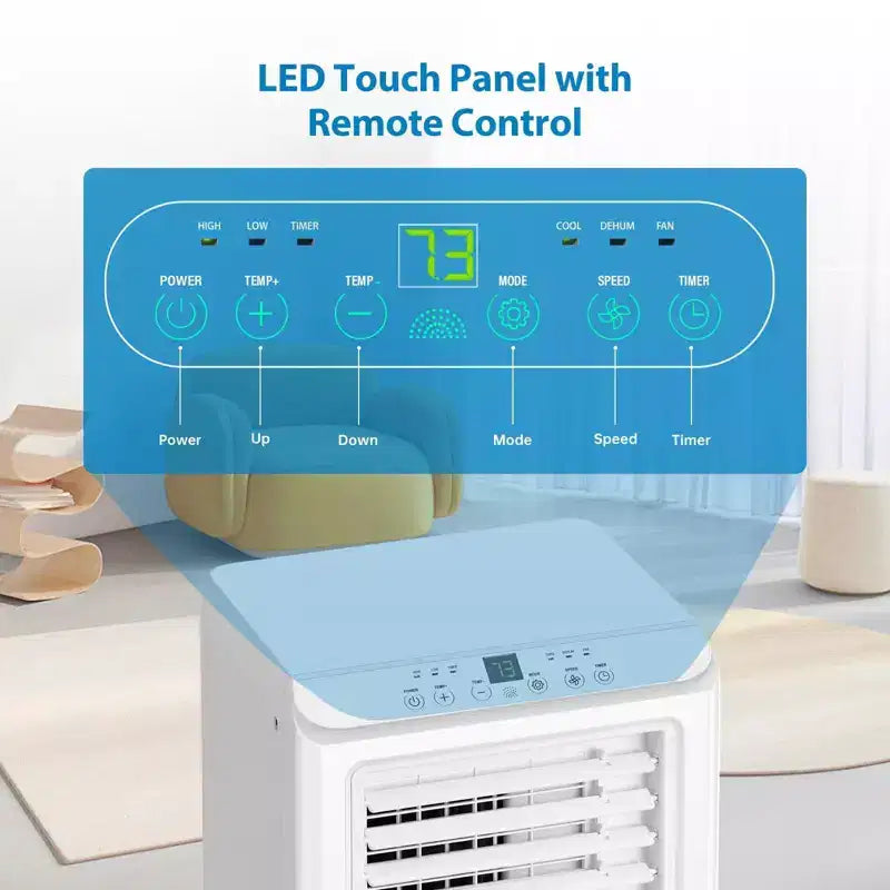 Climatiseurs portables 10000 BTU, Climatiseur économe en énergie avec télécommande