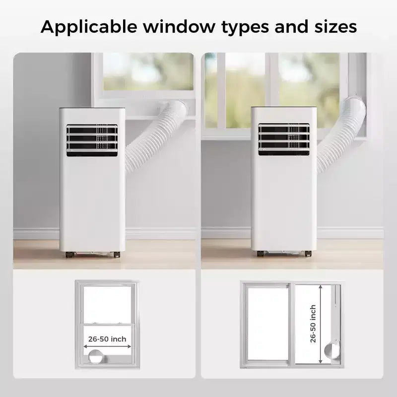 10,000 BTU Portable Air Conditioner, 4 Modes, Fast Cooling, Self-Evaporation, Remote Control, Timer, for Bedroom/Dorm/Indoor Use, White