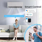 Climatiseur et Chauffage Mini Split Costway 12000 BTU 230 V avec Pompe à Chaleur 1 Tonne et Kit d'Installation