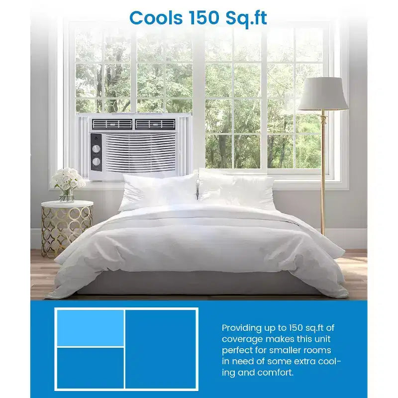 Climatiseur de fenêtre 5000 BTU - Petit climatiseur rafraîchit 14 m²